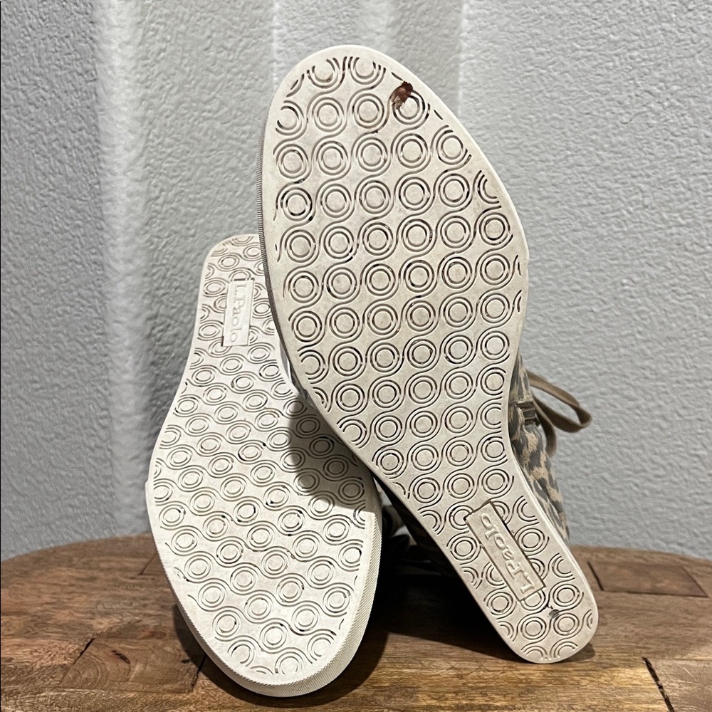 L. Paolo Leopard Print Wedge Sneakers - Picture 8 of 11